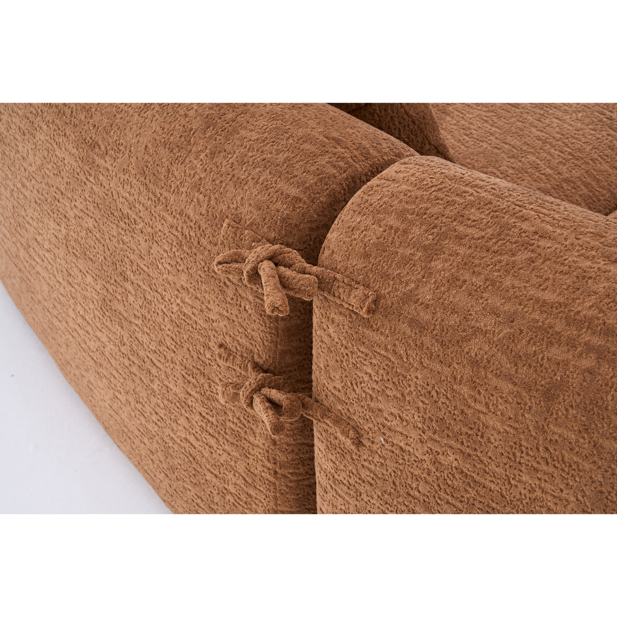 Curved Boneless Chenille Modular Sectional Sofa, Compression Sleeper Couch
