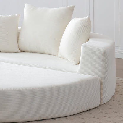 Convertible Corduroy Sofa Bed, Adjustable Futon Floor Lounge Sofa, No Assembly