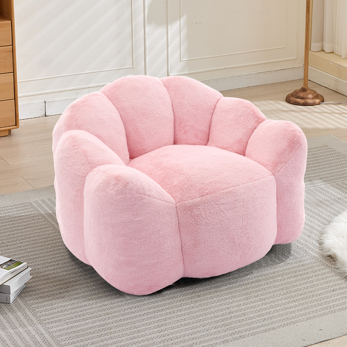 Lotus Compression Bean Bag Sofa with Pull Ring, Easy to Move