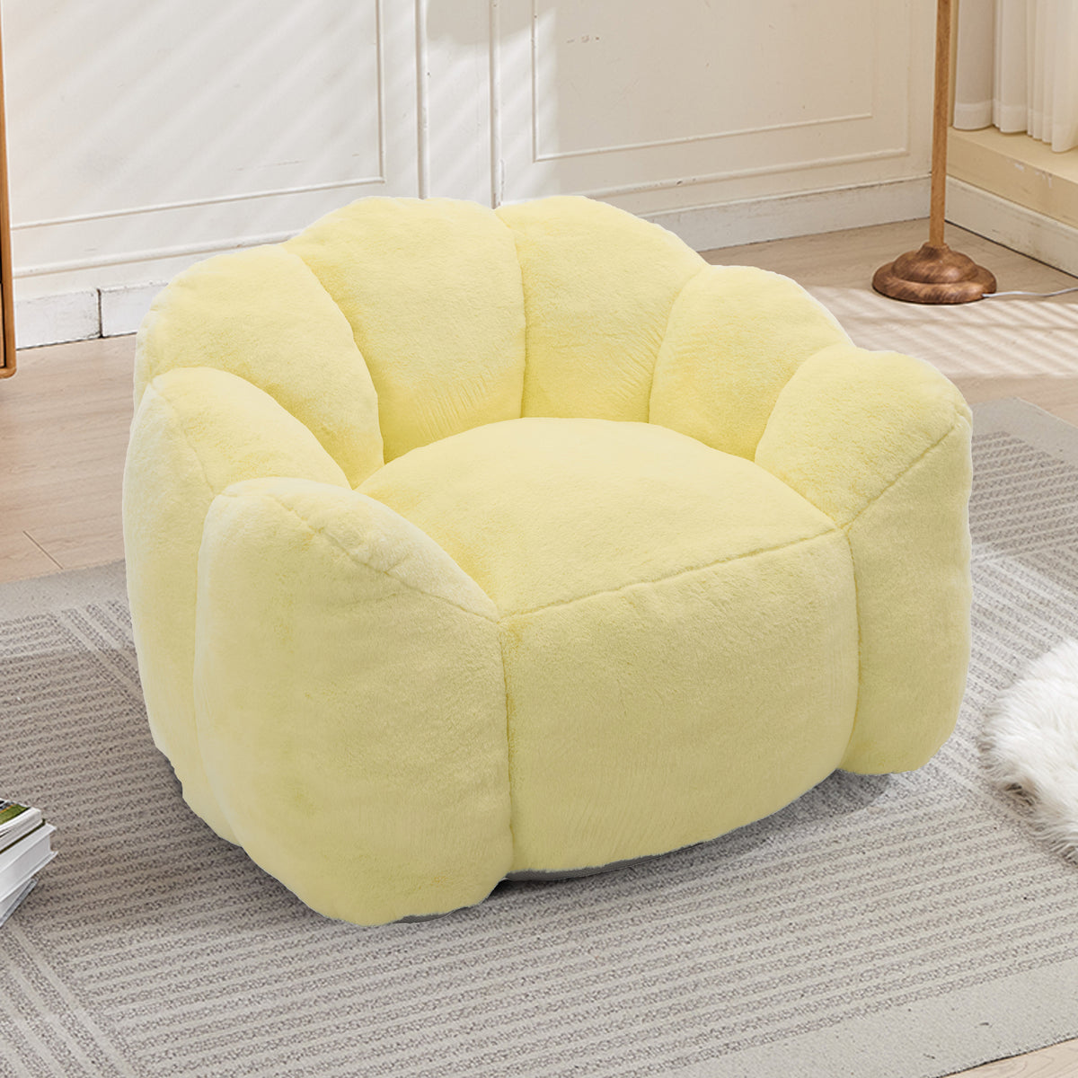 Lotus Compression Bean Bag Sofa with Pull Ring, Easy to Move