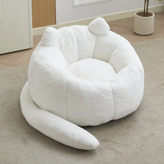 Cat-Shaped Adult Bean Bag Sofa, No Assembly, for Living Room & Bedroom