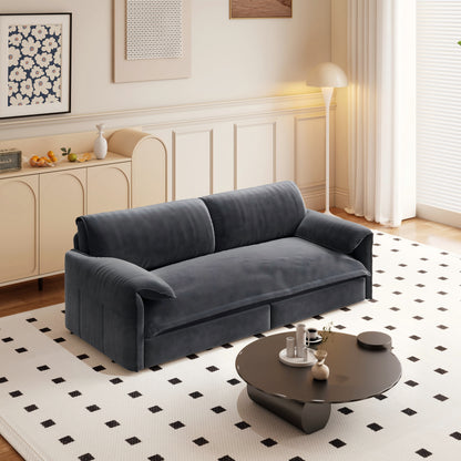 3-in-1 Convertible Queen Sofa Bed with Side Storage, Velvet Loveseat