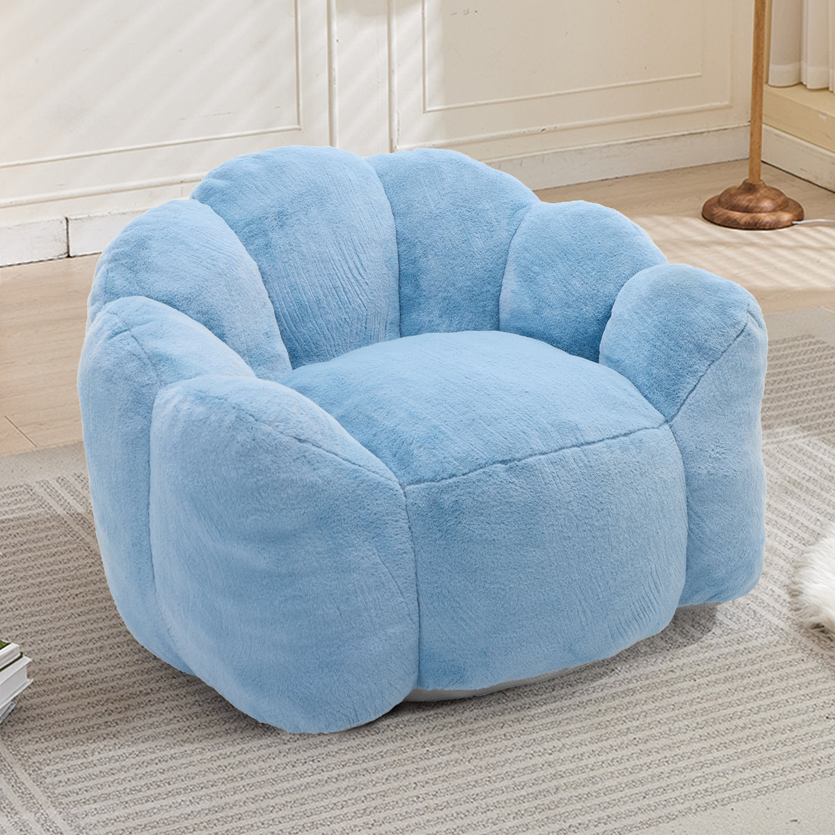 Lotus Compression Bean Bag Sofa with Pull Ring, Easy to Move