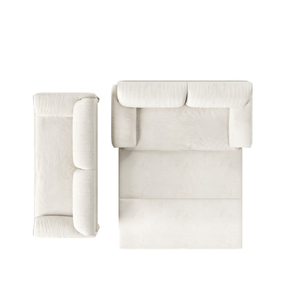 3-in-1 Convertible Queen Sofa Bed with Side Storage, Velvet Loveseat