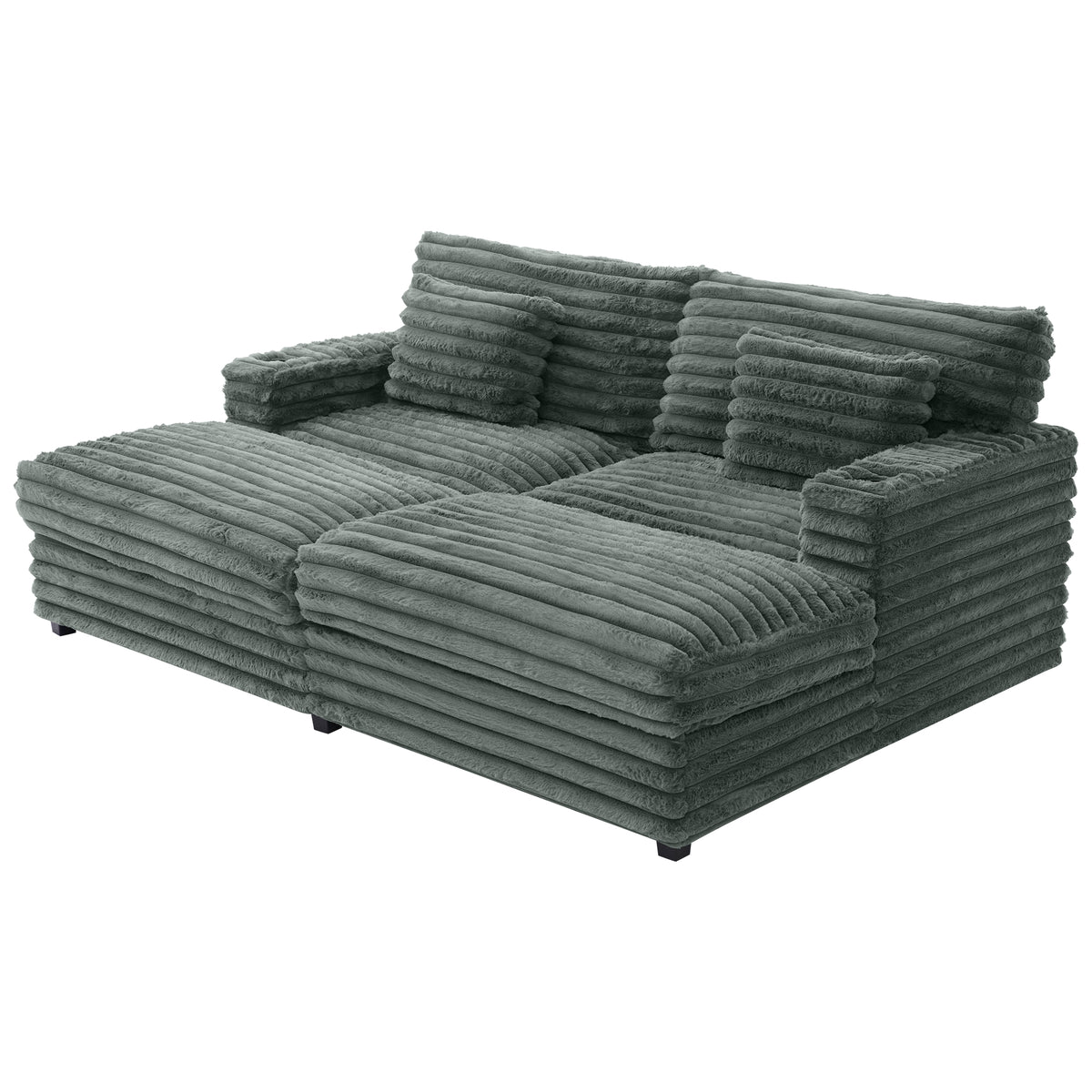 82" Oversized Double Chaise Lounge Sofa Bed with USB Ports & Cup Holders