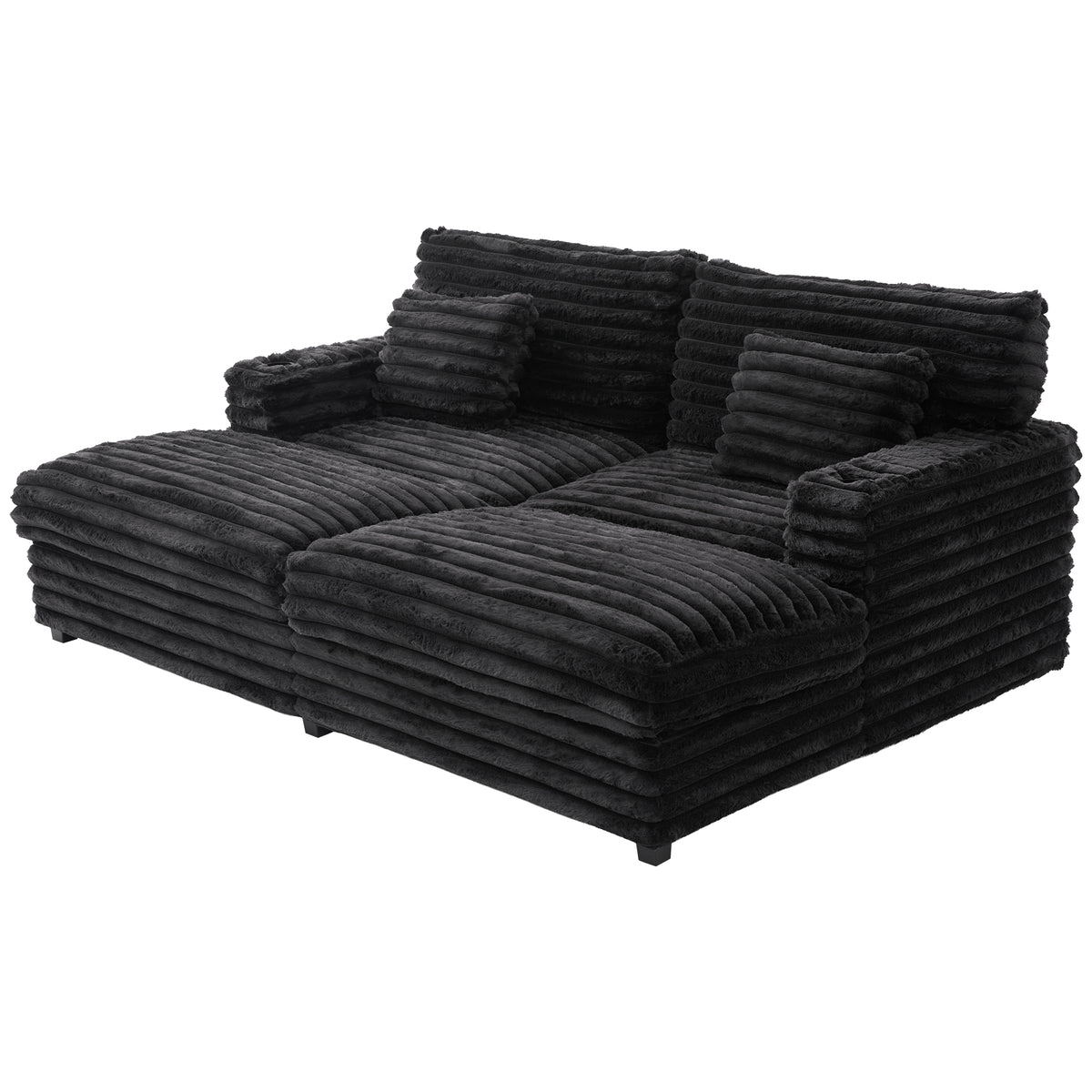 82" Oversized Double Chaise Lounge Sofa Bed with USB Ports & Cup Holders