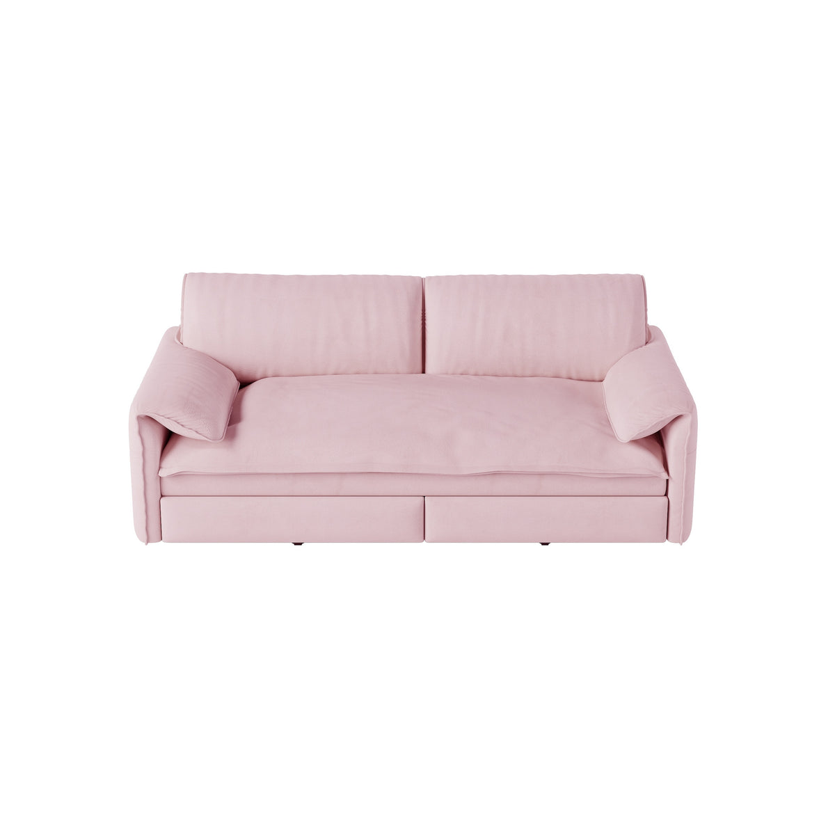 Queen Pull-Out Velvet Sleeper Sofa, 3-in-1 Convertible Bed with Side Storage
