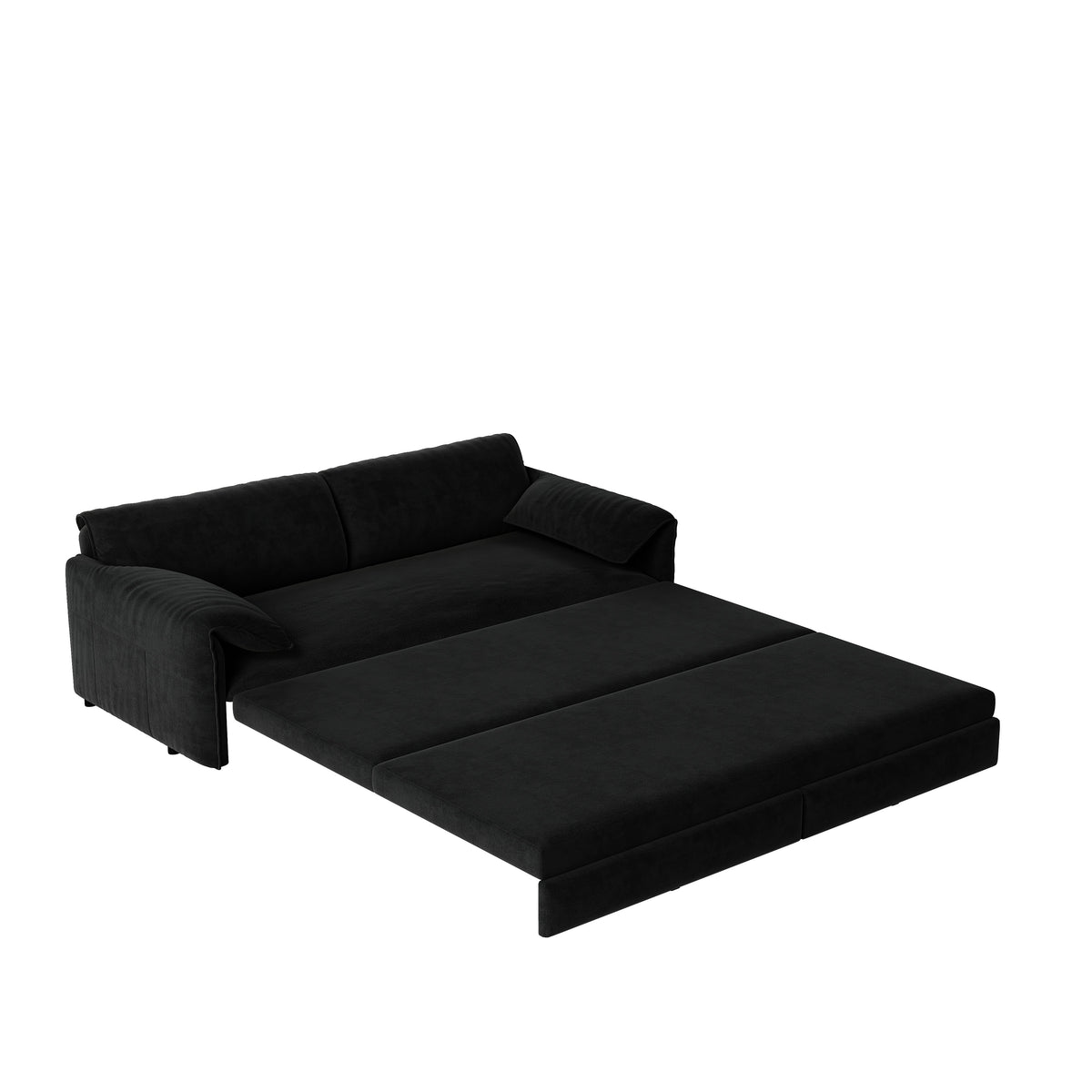 3-in-1 Convertible Queen Sofa Bed with Side Storage, Velvet Loveseat