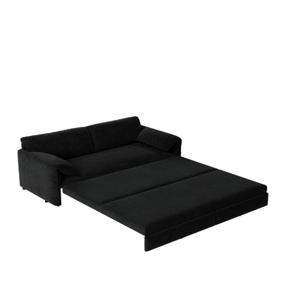 3-in-1 Convertible Queen Sofa Bed with Side Storage, Velvet Loveseat