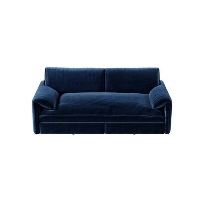 Queen Pull-Out Velvet Sleeper Sofa, 3-in-1 Convertible Bed with Side Storage