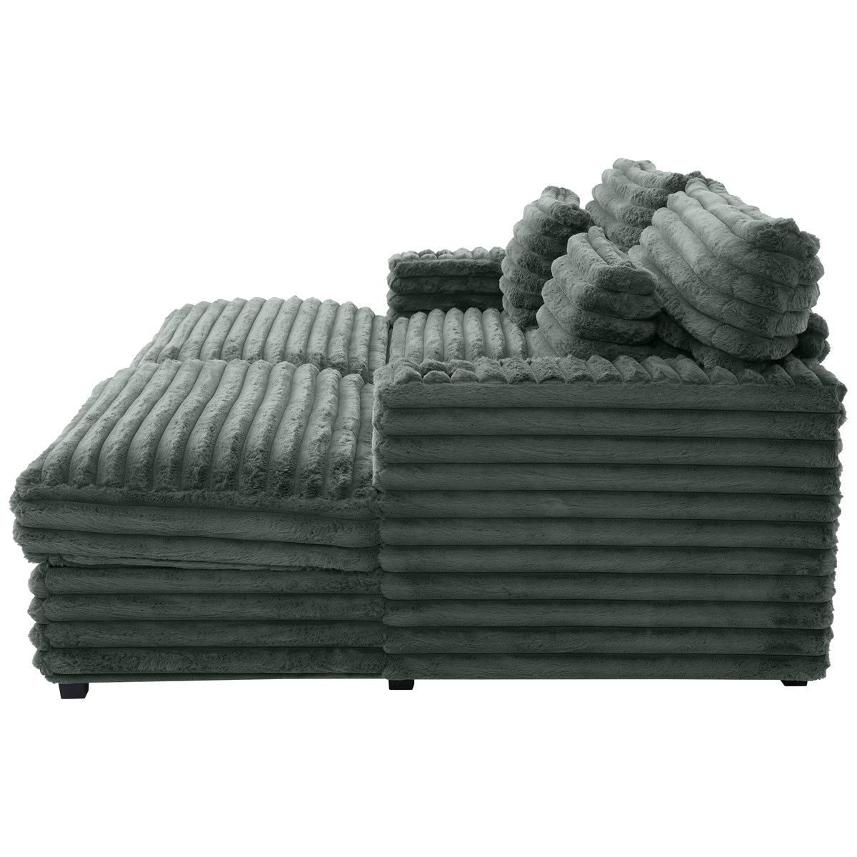 82" Oversized Double Chaise Lounge Sofa Bed with USB Ports & Cup Holders