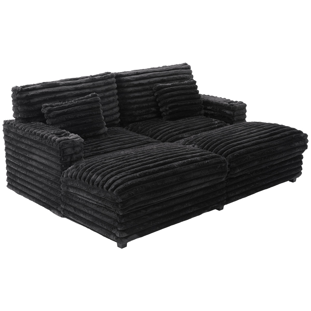 82" Oversized Double Chaise Lounge Sofa Bed with USB Ports & Cup Holders
