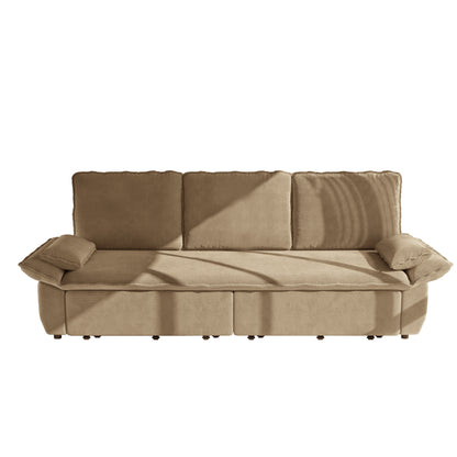 94.5" 3-in-1 Corduroy Queen Pull-Out Sofa Bed
