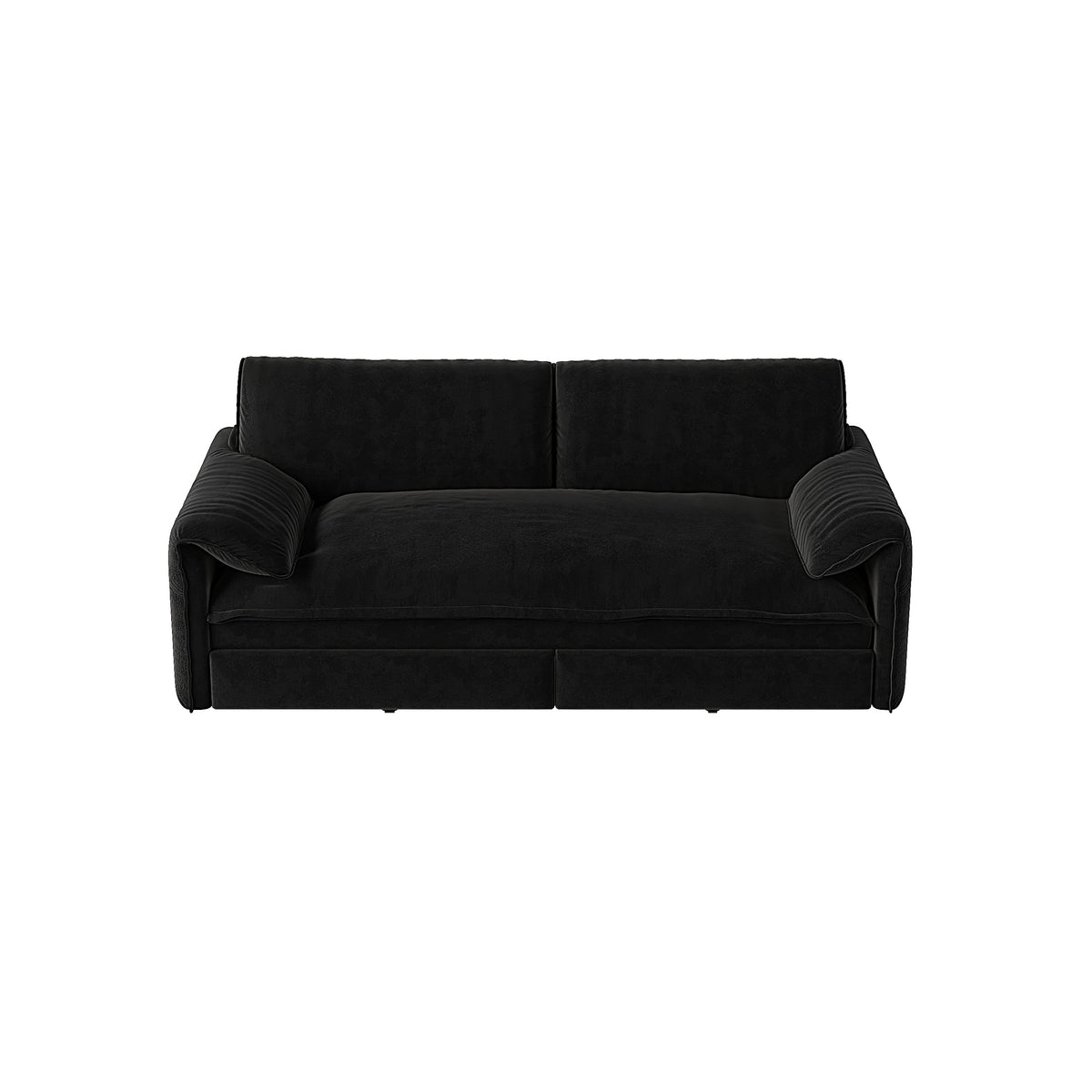 3-in-1 Convertible Queen Sofa Bed with Side Storage, Velvet Loveseat