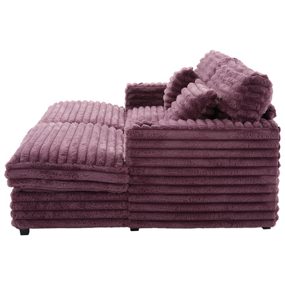 82" Oversized Double Chaise Lounge Sofa Bed with USB Ports & Cup Holders