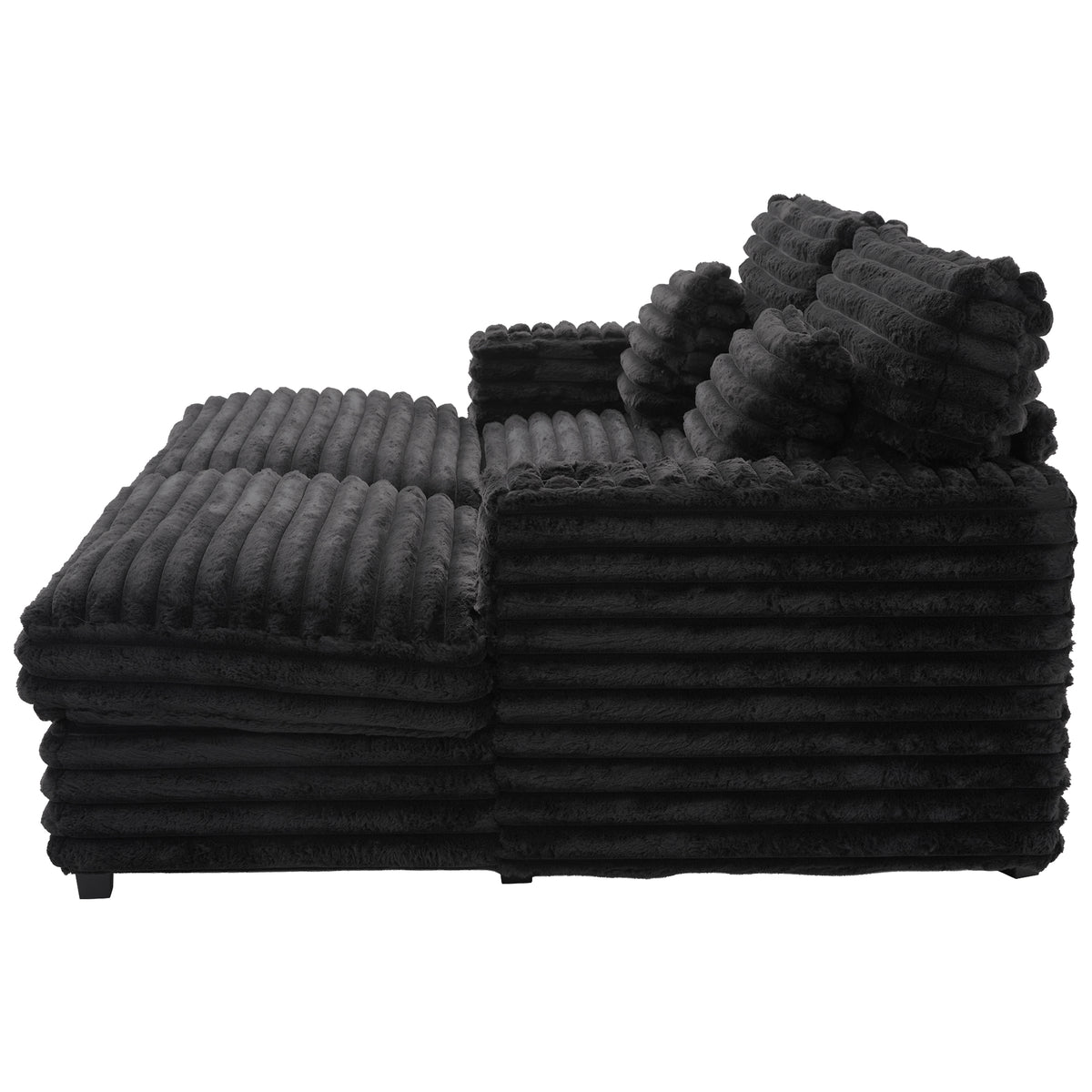 82" Oversized Double Chaise Lounge Sofa Bed with USB Ports & Cup Holders