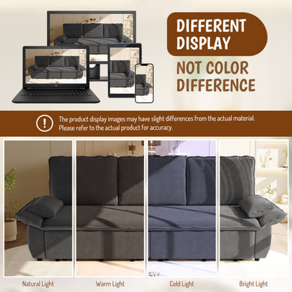 94.5" 3-in-1 Corduroy Queen Pull-Out Sofa Bed