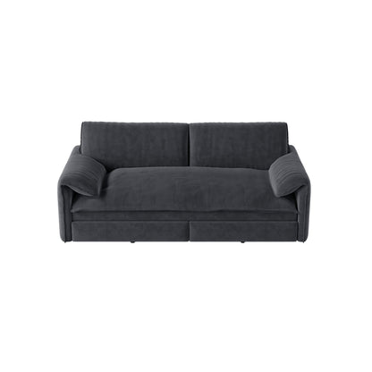 3-in-1 Convertible Queen Sofa Bed with Side Storage, Velvet Loveseat
