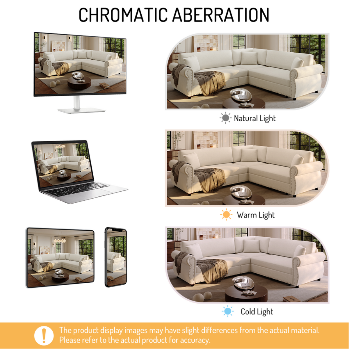 88.2" L-Shaped Chenille Sectional Sofa with Pull-Out Bed & Rolled Arm