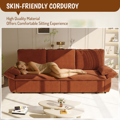 94.5" 3-in-1 Corduroy Queen Pull-Out Sofa Bed