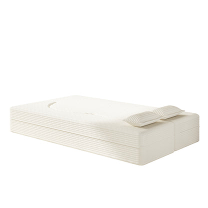 Convertible Corduroy Twin-Size Sofa Bed, Foam-Filled with 2 Pillows, No Assembly