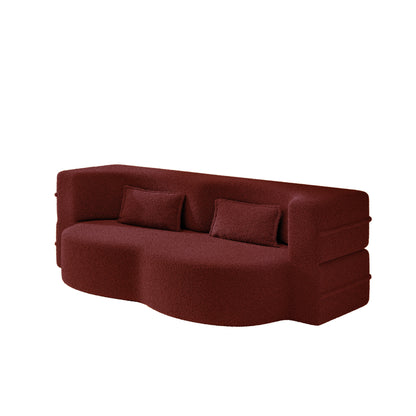 15" Full-Size Convertible Corduroy Sofa Bed, Foam-Filled with 2 Pillows, No Assembly