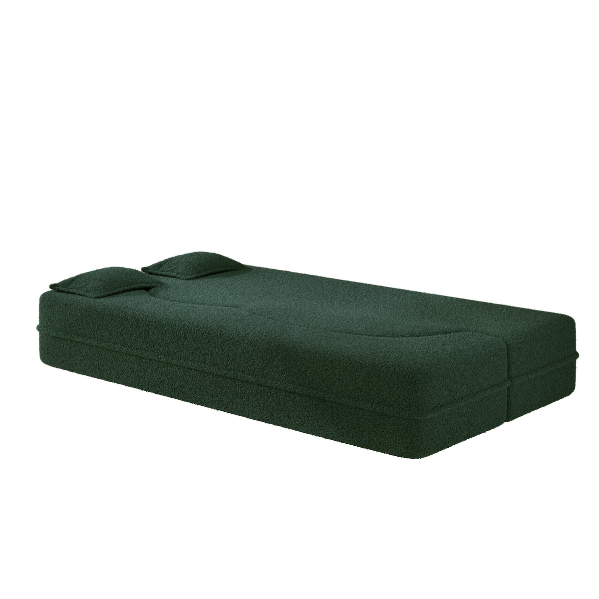 15" Full-Size Convertible Corduroy Sofa Bed, Foam-Filled with 2 Pillows, No Assembly