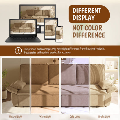 94.5" 3-in-1 Corduroy Queen Pull-Out Sofa Bed