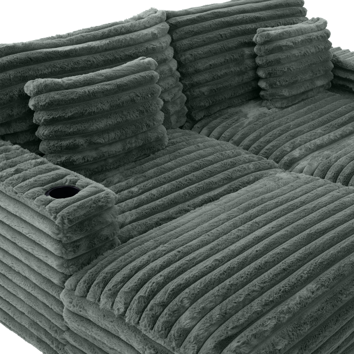 82" Oversized Double Chaise Lounge Sofa Bed with USB Ports & Cup Holders