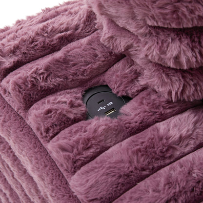 82" Oversized Double Chaise Lounge Sofa Bed with USB Ports & Cup Holders