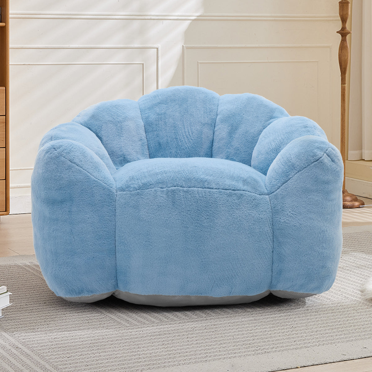 Lotus Compression Bean Bag Sofa with Pull Ring, Easy to Move