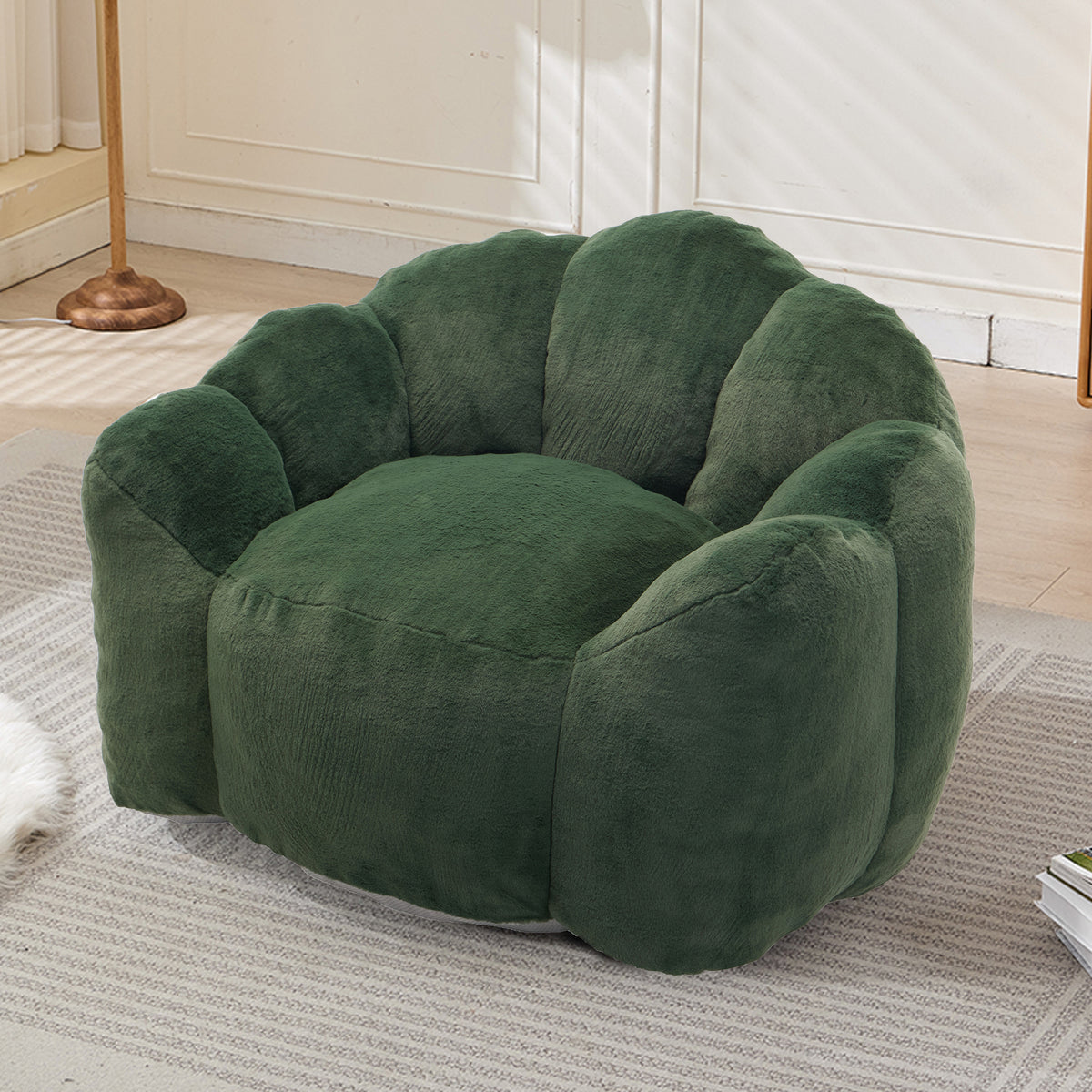 Lotus Compression Bean Bag Sofa with Pull Ring, Easy to Move