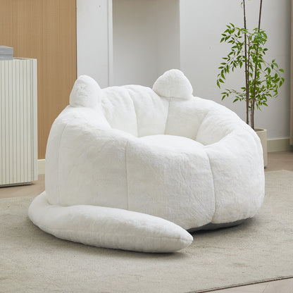 Cat-Shaped Adult Bean Bag Sofa, No Assembly, for Living Room & Bedroom