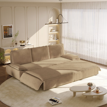 94.5" 3-in-1 Corduroy Queen Pull-Out Sofa Bed