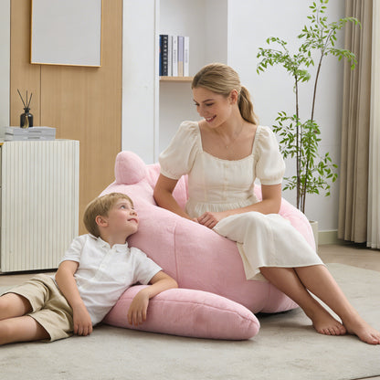 Cat-Shaped Adult Bean Bag Sofa, No Assembly, for Living Room & Bedroom