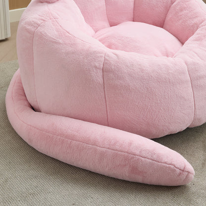Cat-Shaped Adult Bean Bag Sofa, No Assembly, for Living Room & Bedroom