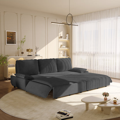 94.5" 3-in-1 Corduroy Queen Pull-Out Sofa Bed