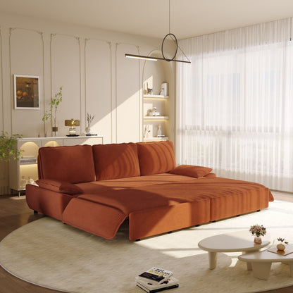 94.5" 3-in-1 Corduroy Queen Pull-Out Sofa Bed