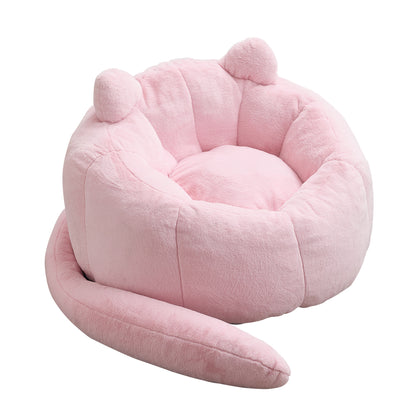 Cat-Shaped Adult Bean Bag Sofa, No Assembly, for Living Room & Bedroom