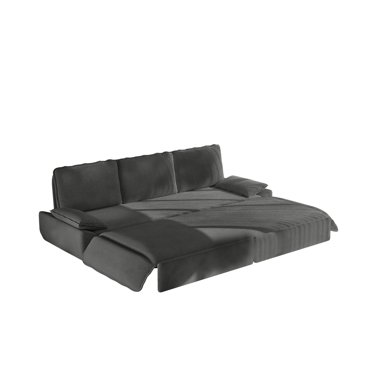 94.5" 3-in-1 Corduroy Queen Pull-Out Sofa Bed
