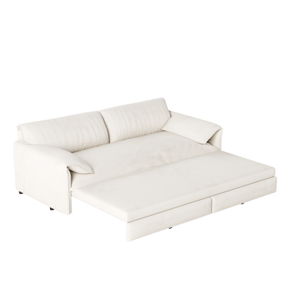 3-in-1 Convertible Queen Sofa Bed with Side Storage, Velvet Loveseat