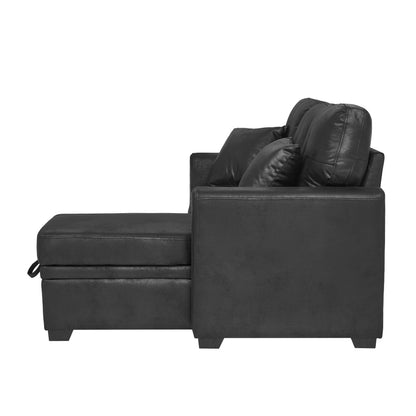 L-Shaped Sectional Sofa with Pull-Out Bed, Reversible Chaise & Storage