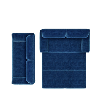Queen Pull-Out Velvet Sleeper Sofa, 3-in-1 Convertible Bed with Side Storage