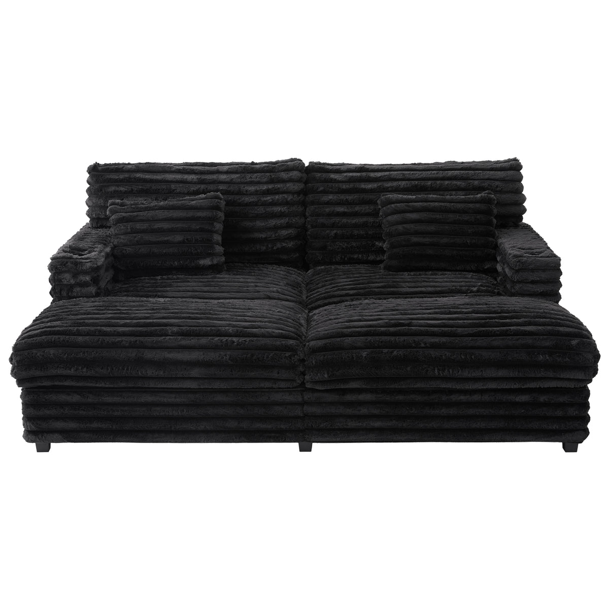 82" Oversized Double Chaise Lounge Sofa Bed with USB Ports & Cup Holders