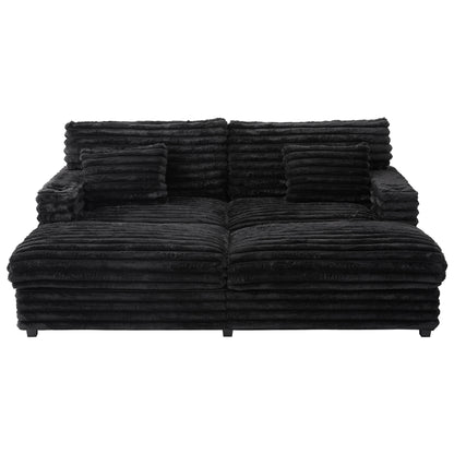 82" Oversized Double Chaise Lounge Sofa Bed with USB Ports & Cup Holders