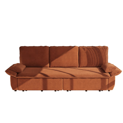 94.5" 3-in-1 Corduroy Queen Pull-Out Sofa Bed