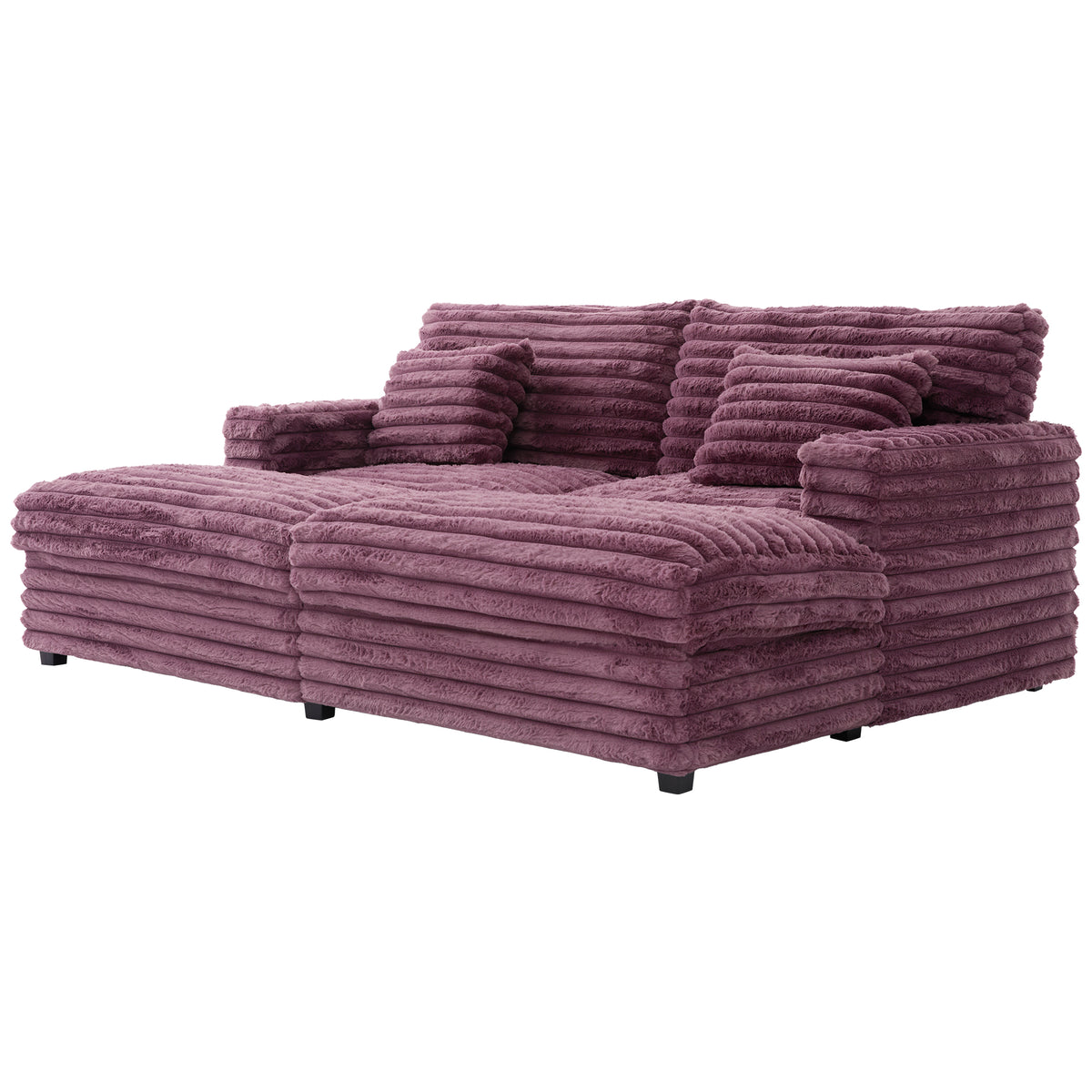 82" Oversized Double Chaise Lounge Sofa Bed with USB Ports & Cup Holders