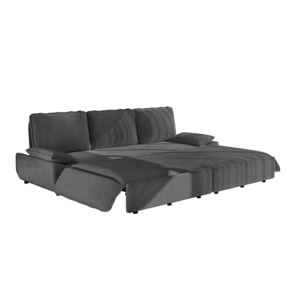 94.5" 3-in-1 Corduroy Queen Pull-Out Sofa Bed