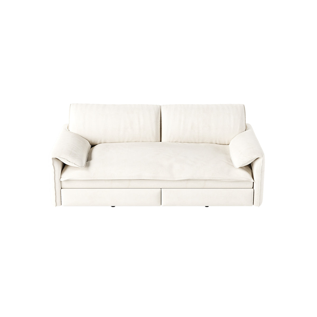 3-in-1 Convertible Queen Sofa Bed with Side Storage, Velvet Loveseat