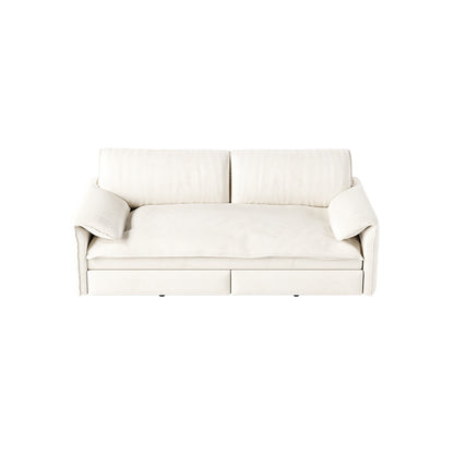 3-in-1 Convertible Queen Sofa Bed with Side Storage, Velvet Loveseat